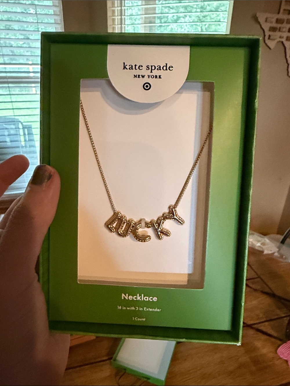 kate spade x target gold-tone 'LUCKY' charm necklace